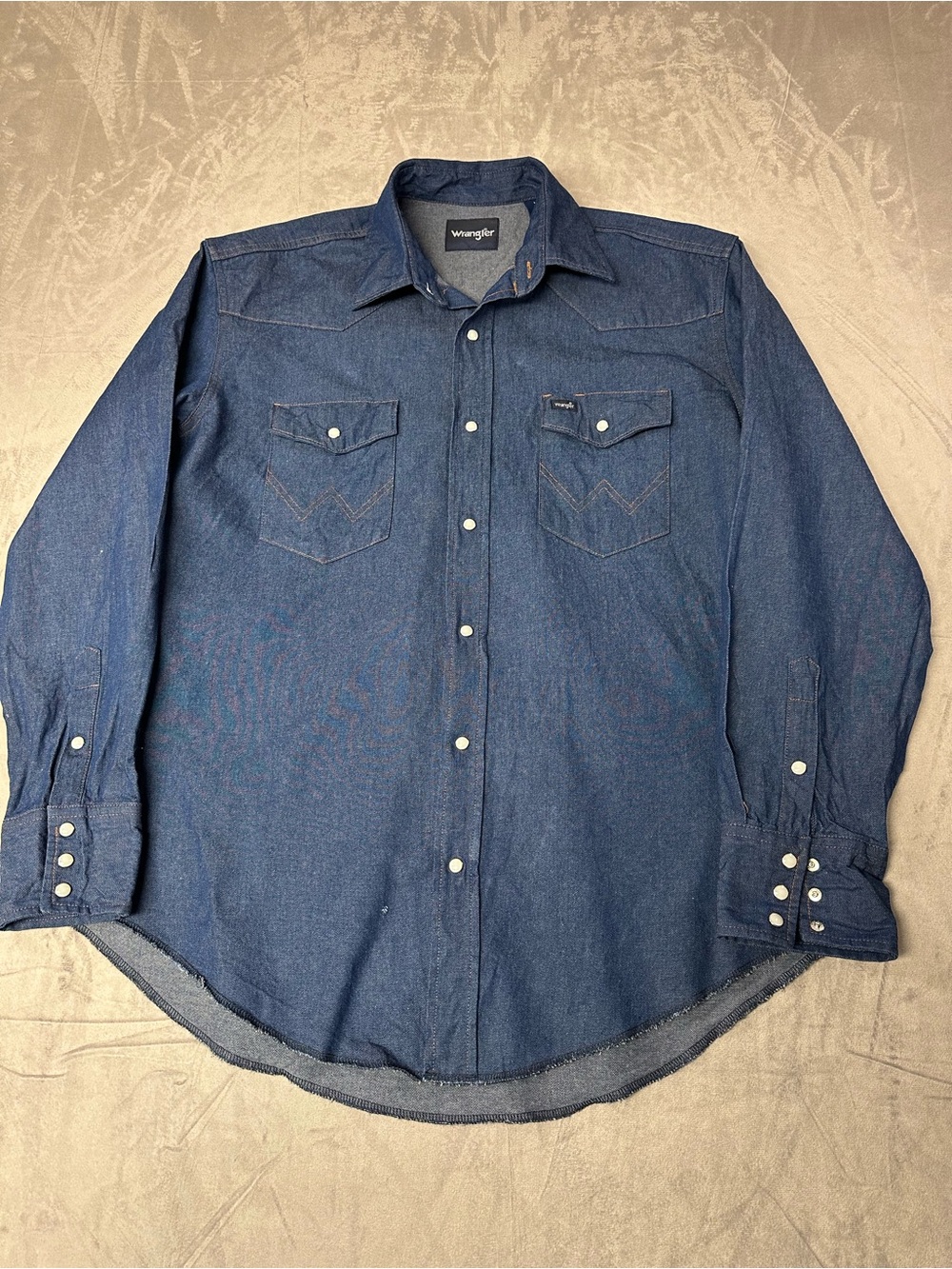 Wrangler Blue Denim Snap-Front Western Shirt